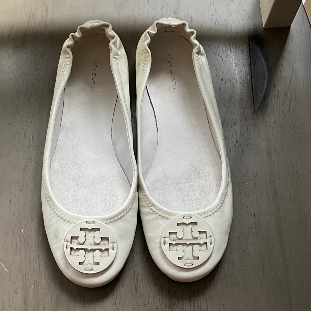 Tory Burch Riva, ballet flats size 9 white